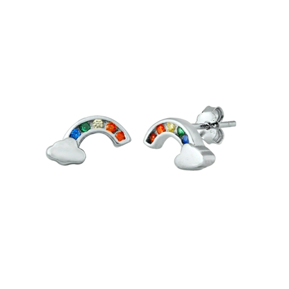 E's TIMELESS JEWELRY Jewelry - 🌈 STERLING SILVER 925 Rainbow Stud Earrings